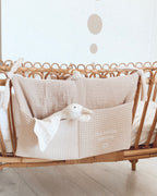 Pochette de lit en nid d'abeille beige