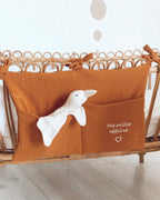Pochette de lit en double gaze de coton noisette