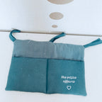 Pochette de lit en nid d'abeille bleu pétrole