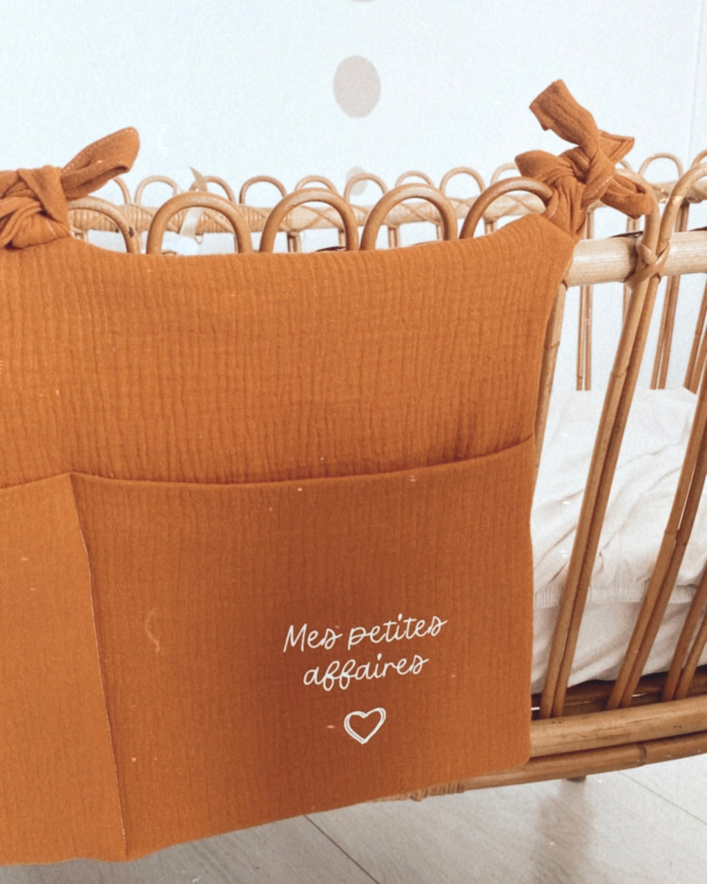 Pochette de lit en double gaze de coton noisette