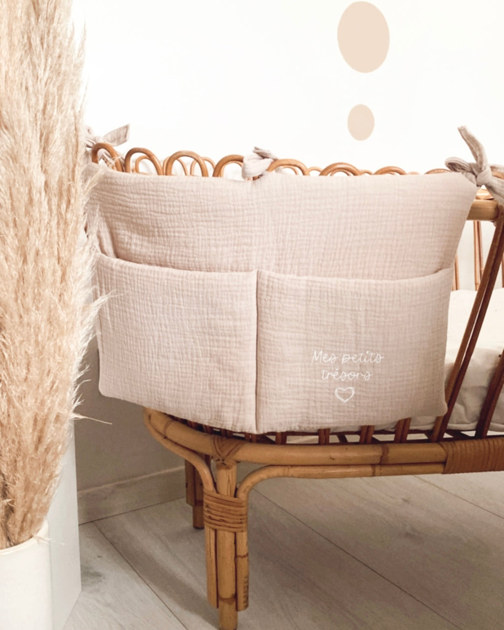 Pochette de lit en double gaze de coton beige