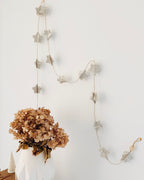 Suspendue entre mots et lumière, cette guirlande d’étoiles en pages de vieux livres réinvente les histoires passées. Chaque étoile, pliée à la main, semble s’échapper d’un roman ancien pour danser dans l’air. Reliées par un fil de jute et deux perles de bois naturel, elles offrent une poésie discrète, douce et intemporelle à tout espace qu’elles habitent. ninona