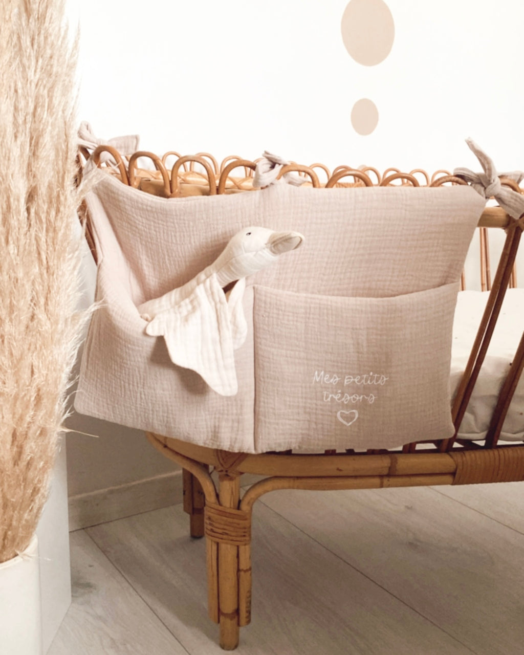 Pochette de lit en double gaze de coton beige