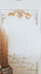 Ninona crée des gigoteuses uniques, alliant tradition artisanale et design raffiné. Réalisée en nid d’abeille et double gaze de coton écru, cette gigoteuse douce et respirante accompagne bébé durant ses nuits et siestes. Chaque pièce est personnalisable avec une broderie au prénom, en faisant un cadeau de naissance exceptionnel. Ninona, c’est l’assurance d’offrir à votre enfant un cocon de tendresse et de confort dès les premiers mois.