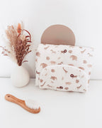 Compact et confortable, le tapis à langer de voyage est la réponse adaptée lors de vos déplacements avec bébé. Moelleux et bien épais, ce matelas à langer nomade est réalisé avec une popeline de coton avec des animaux de la savane (lion, girafe, zèbre), et une éponge de bambou très douce et absorbante. Une fois replié, ce tapis à langer nomade ne prend pas de place et peut être facilement glissé dans le sac à langer.