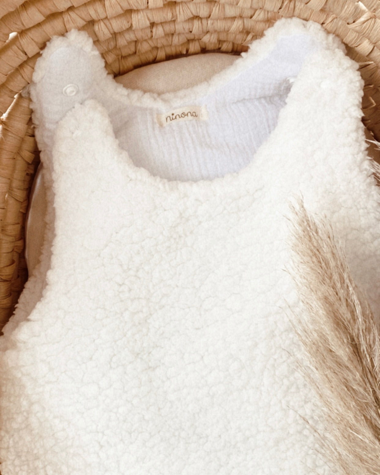 gigoteuse d'hiver en sherpa blanc cassé